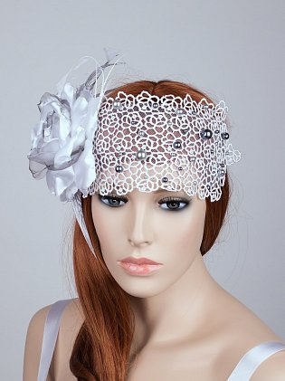 Bridal headwear Silver Rose