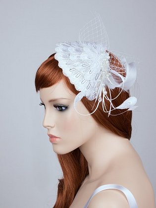 Bridal headpiece White Swan