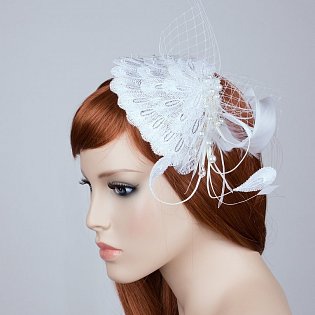 Svatební klobouček White Swan
