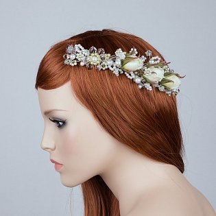 Svatební vlasová ozdoba hřebínek s rúžičkami